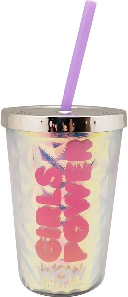 WOW Generation Холограмна чаша с капак и сламка, 350 ml