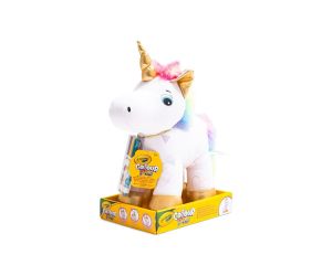 Crayola Плюшена играчка за оцветяване с 3 маркера, еднорог.