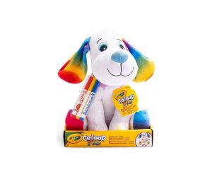 Crayola Плюшена играчка за оцветяване с 3 маркера, куче